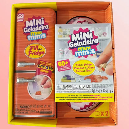 Zuru Mini Brands Mini Minis Fill The Fridge Simulation Refrigerator Toy Blind Box Set Surprise Ball Pretend Play Micro Miniature