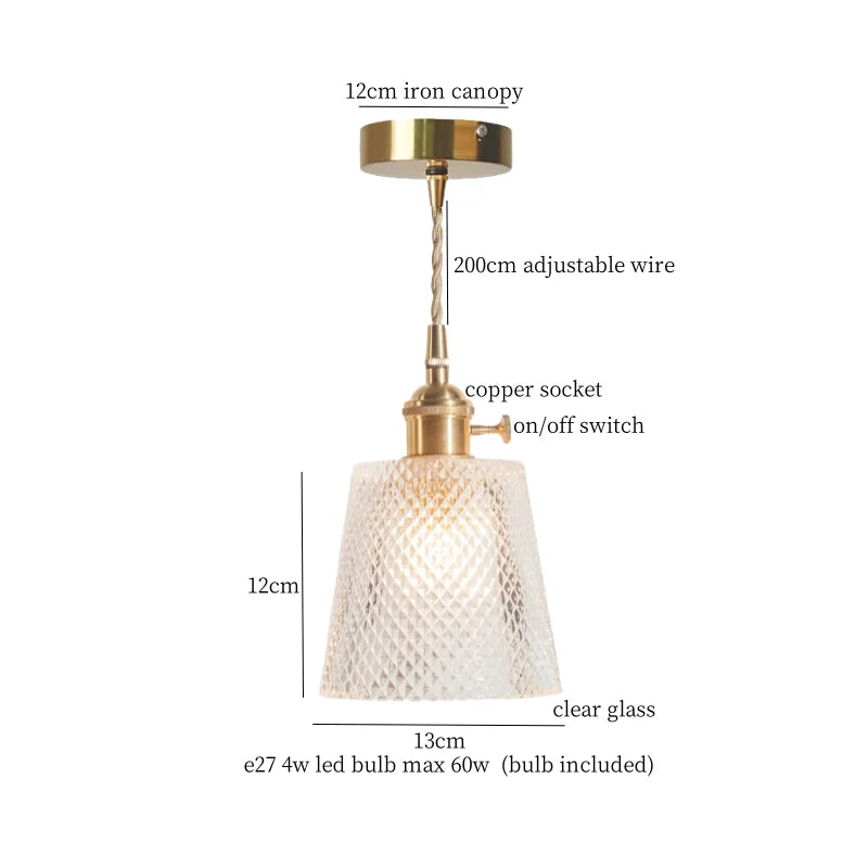 DecorBites™ Green Glass LED Pendant Light Fixture - Modern Nordic Hanging Lamp