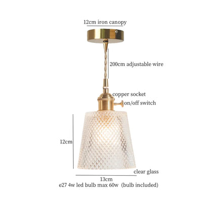 DecorBites™ Green Glass LED Pendant Light Fixture - Modern Nordic Hanging Lamp