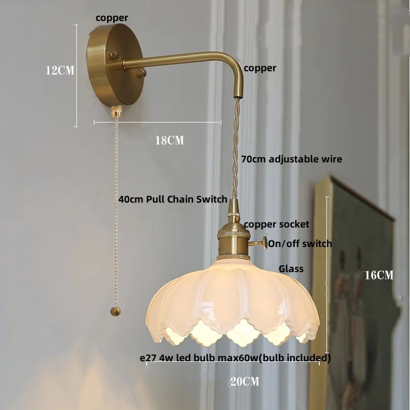DecorBites™ Green Glass Knob Switch LED Wall Lights for Kitchen, Bedroom, Living Room