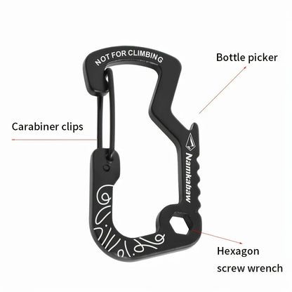 1/2/5pcs Outdoor Backpack Carabiner Multifunctional Print D Ring
