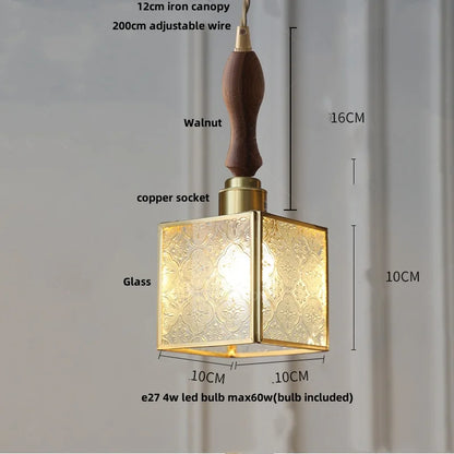 DecorBites™ Glass LED Pendant Lamp Tiffany Style Hand Stitch Dining Room Light