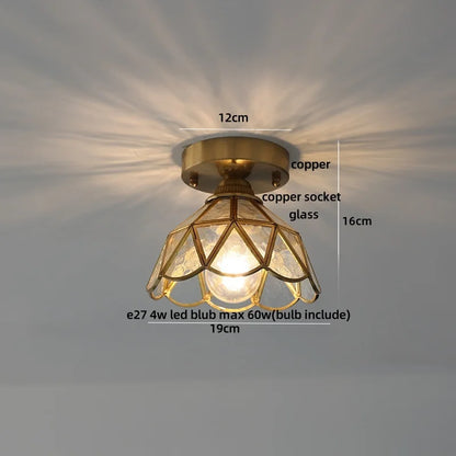 DecorBites™ Glass LED Ceiling Lamp Modern Copper Socket Ceiling Lights