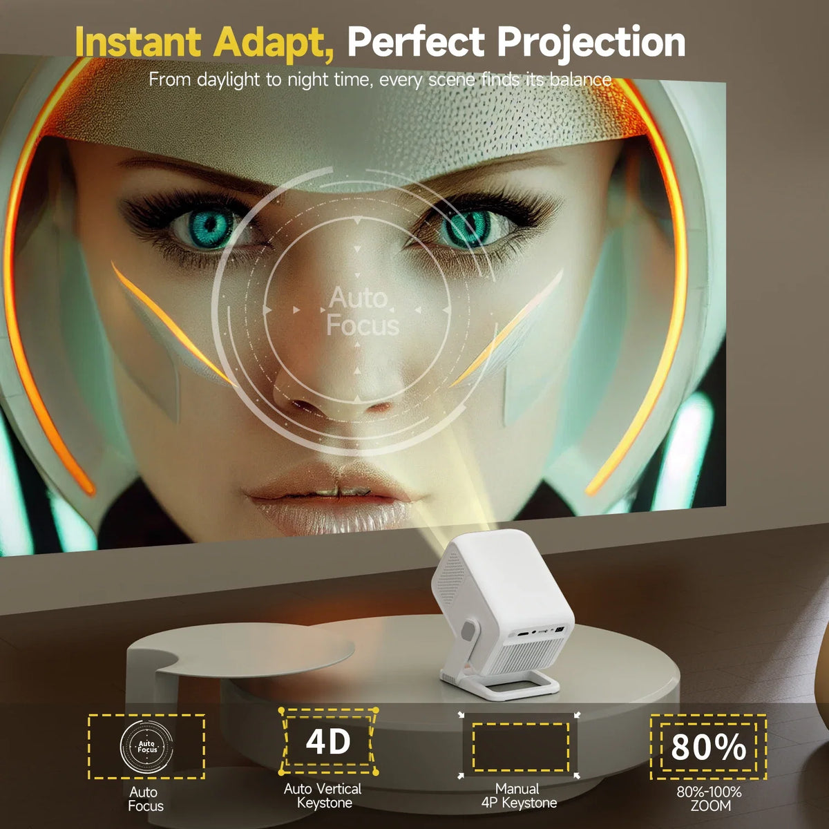 Magcubic HY310X Portable Projector 4K 420ANSI WiFi 6 Auto Focus Android 11 Projector Support Full HD 1080P Home Outdoor Cinema