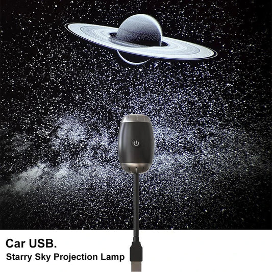 Romantic LED Starry Sky Night Light USB Powered Saturn Galaxy Projector Lamp for Car Roof Party Room Ceiling Decor Plug and Play