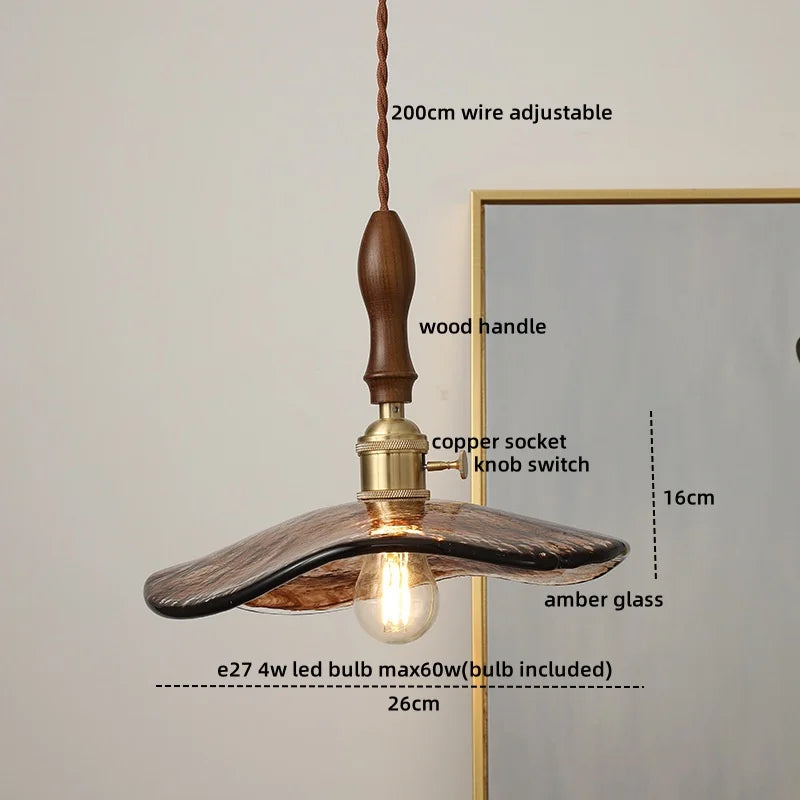 DecorBites™ Glass Copper LED Pendant Lights for Modern Style Dining Kitchen Bedroom