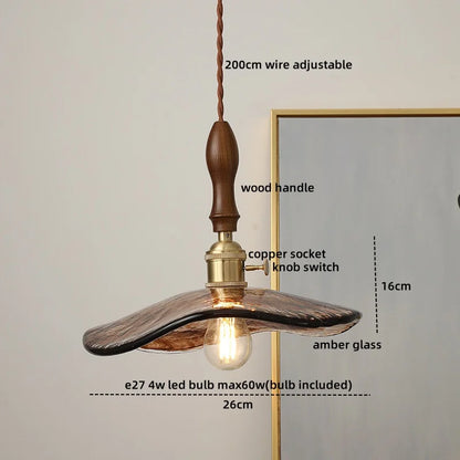 DecorBites™ Glass Copper LED Pendant Lights for Modern Style Dining Kitchen Bedroom