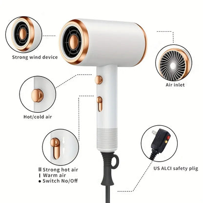 5 in 1 Professional Hair Dryer Powerful with Hot and Cold Air Functionality Thermostatic Electric Hair Drye for Smooth Hair Tool