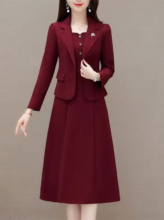 High Waist A-Line Skirt Suit Korean Style Long Sleeve Wedding Dress October Marriage Gown Two-Piece Set Fashionable plus Size