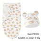 Baby Blanket Hat Set Cartoon Printed Cotton Newborn Swaddle Adjustable