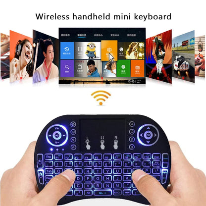 2.4G Air Mouse with Touchpad Keyboard i8 Arabic French Spanish Russian Backlit Mini Wireless Keyboard for PC Android TV Box
