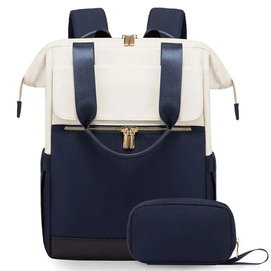 Cream Color Women Travel Laptop Backpack Large Capacity Multi-Piece Luggage Bag Simple Versatile Shoulder School Bag Travel Bags
