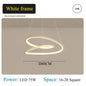 DecorBites™ Kepler Round LED Chandelier for Living Room Decor White Pendant Lamp