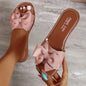 Women Slippers 2025 New Fashion Sandals Slides Women Summer Bow Keep Warm Shoes Women Flat Plus Size Slippers Zapatos De Mujer