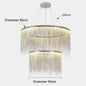 DecorBites™ LED Aluminum Tassel Chandelier: Modern Waterfall Pendant Light for Living Room, Hotel, Hall