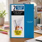 1pcs College Ruled Spiral Notebook With Pocket, Wire Bound, Acid-Free Paper, Perforated Sheets, Water-Resistant Cover, Ink Bleed