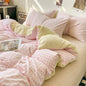 DecorBites™ Japanese Style Check Duvet Cover Set - Soft Washed Quilt Cover & Pillowcase