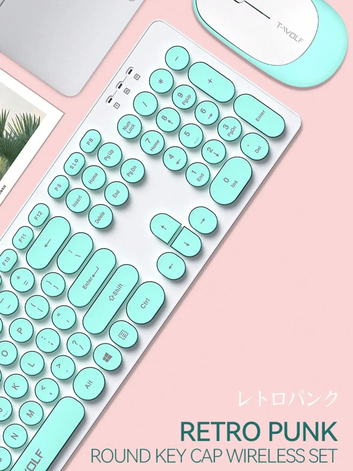 TF770 Keyboard and Mouse Set Wireless Office Business Macaron Chocolate Keyboard Mouse USB