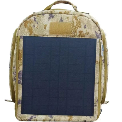 Solar Panel-Powered Backpack Waterproof Backup Power Pack With USB Charging Port For Hiking, Exploring