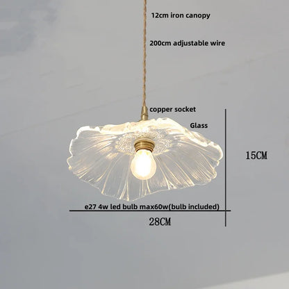 DecorBites™ Glass LED Pendant Lamp with Wood Handle - Modern Nordic Hanging Light