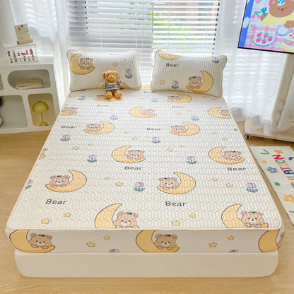 DecorBites™ Latex Cooling Mattress Cover & Pillowcase Set - Summer Cool Down Bed Pad