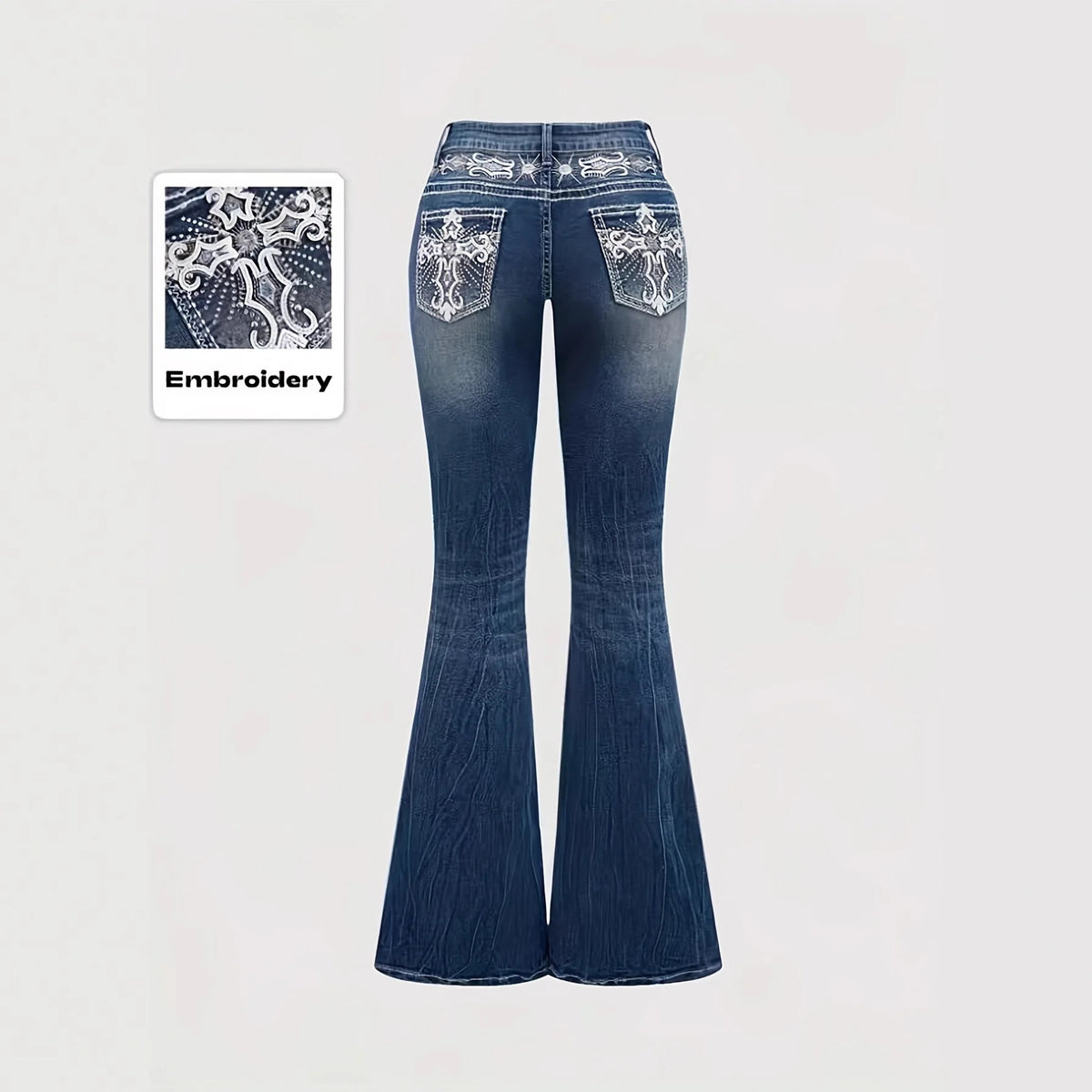2026trendy Y2K Style Flare Jeans for Women Dark Wash Skinny Fit with