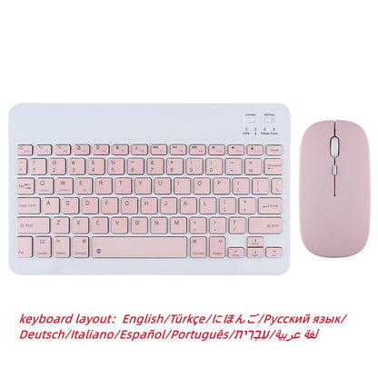 2026 New 10 inch For iPad Pro 11 Bluetooth Wireless Keyboard and Mouse English Hebrew For Android IOS Windows Phone Tablet