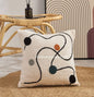 DecorBites™ Lambswool Face Cushion Cover 45x45 Beige White Abstract Art Pillowcase