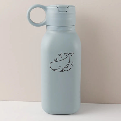 450ml Custom Name Silicone Straw Cup, Personalized Cartoon Pattern