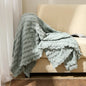 DecorBites™ Knitted Waffle Blanket Throw - Multi-Season Sofa Cover, Bedspread, and Nap Bed End Towel
