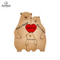 Bear Home Wooden Puzzle Personalized Custom Decor Heart Warmer Birthday Gift Art Puzzle Name Home Decor Thanksgiving Gift