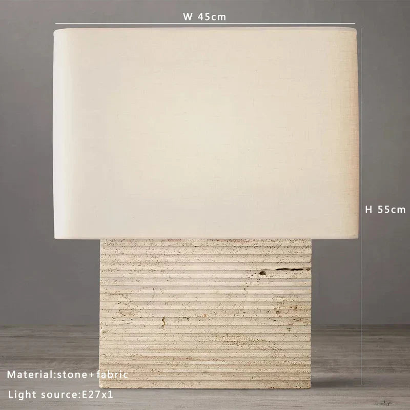 DecorBites™ Large Brown Stone Fabric Table Lamp for Home Decoration in Living Room or Bedroom