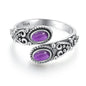 925 Vintage Silver Ring with Natural Moonstone 6*8mm Adjustable Rings
