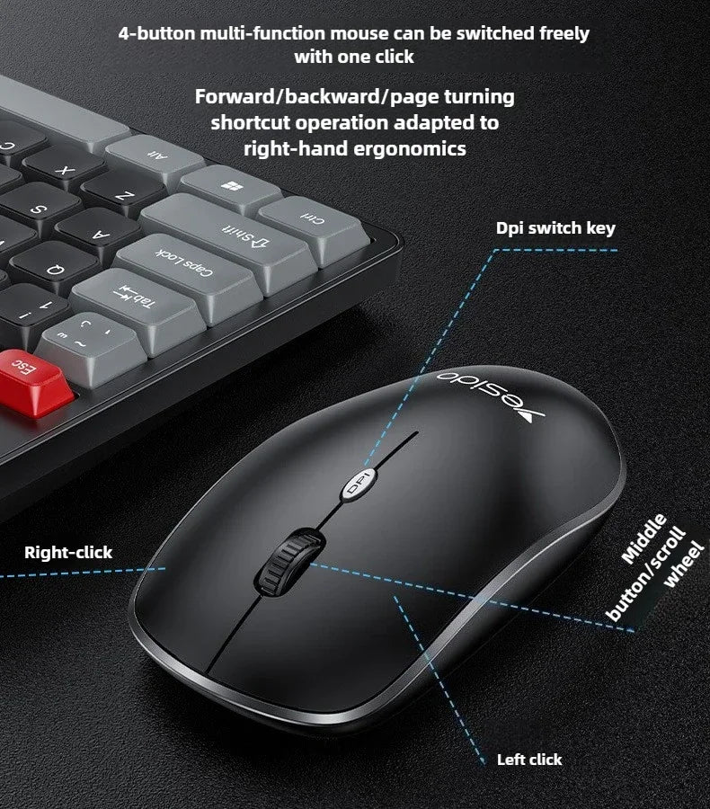 Wireless keyboard and mouse set, mechanical touch keyboard and mouse universal set, desktop computer laptop e-sports specific