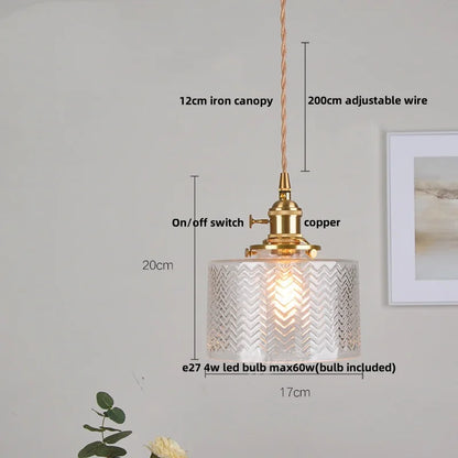 DecorBites™ Green Glass LED Pendant Light: Nordic Modern Hanging Lamp for Bedroom Dining Room