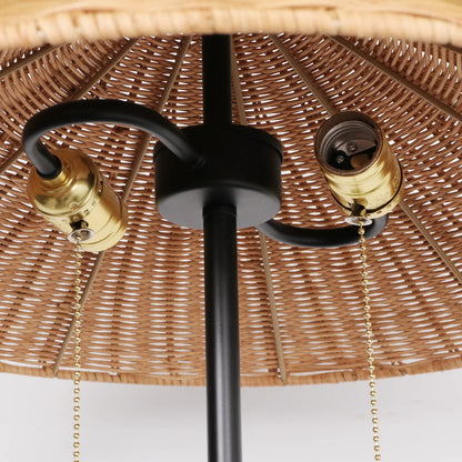 68 Inch Floor Lamp Minimalist Rattan Lampshade Traditional Style Lamp