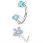 6/2pcs Horseshoe Nose Rings with L-Shape Nose Stud, Stainless Steel