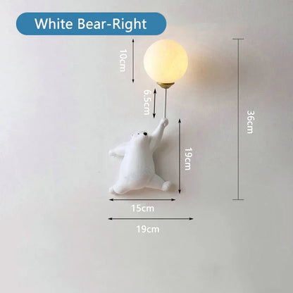 DecorBites™ Kids Bear Wall Light Moon Decor for Girl Bedroom