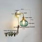 DecorBites™ Green Class Ball LED Wall Light Fixture, Copper Socket, Pull Chain Switch