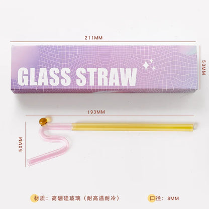 DecorBites™ Glass Flower Handle Stir Bar for Coffee Cocktails Mixology and Home Parties