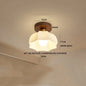 DecorBites™ Green Glass LED Ceiling Lamp Nordic Wood Copper Ceiling Lights