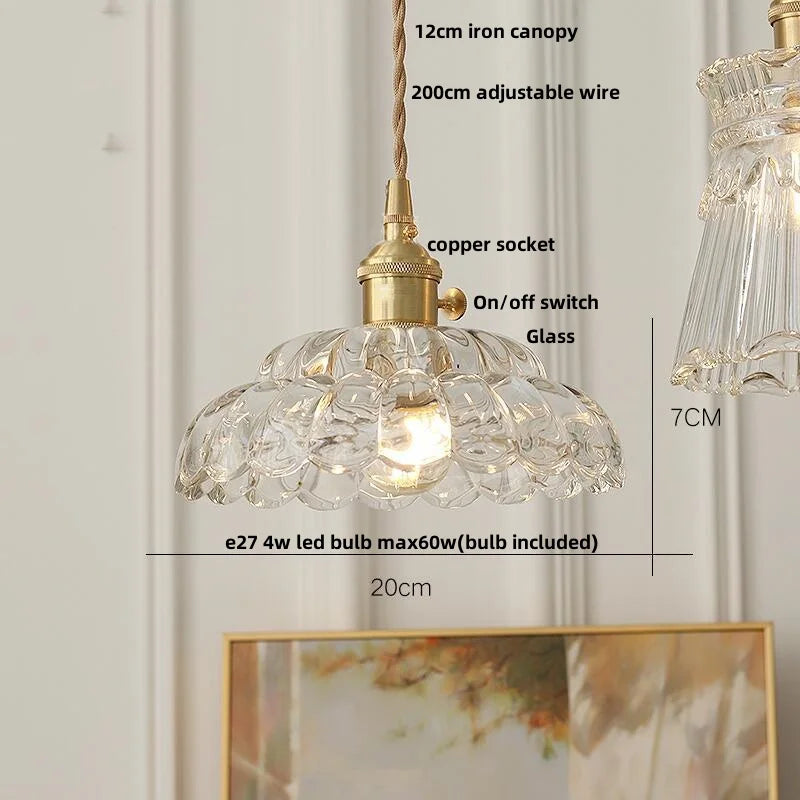 DecorBites™ Glass Flower LED Pendant Light, Adjustable Knob Switch, Modern Design