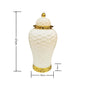 DecorBites™ Golden Flower Vase Ceramic Checkmate Jar Weave Pattern Home Decoration Accessories