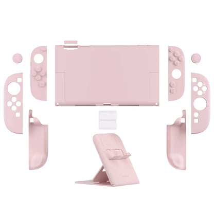 PlayVital Solid Color Protective Case for Nintendo Switch 2, Anti-Scratches Hard Shell Dockable Grip Cover with  Foldable Stand