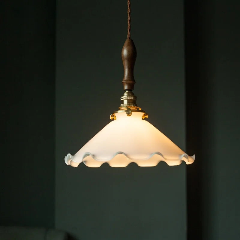 DecorBites™ Glass LED Pendant Flower Lampshade for Bedroom & Living Room Decor