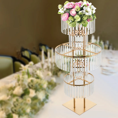 5 Tiers Gold/silver Wedding Centerpieces Flower Stand Vase Centerpiece