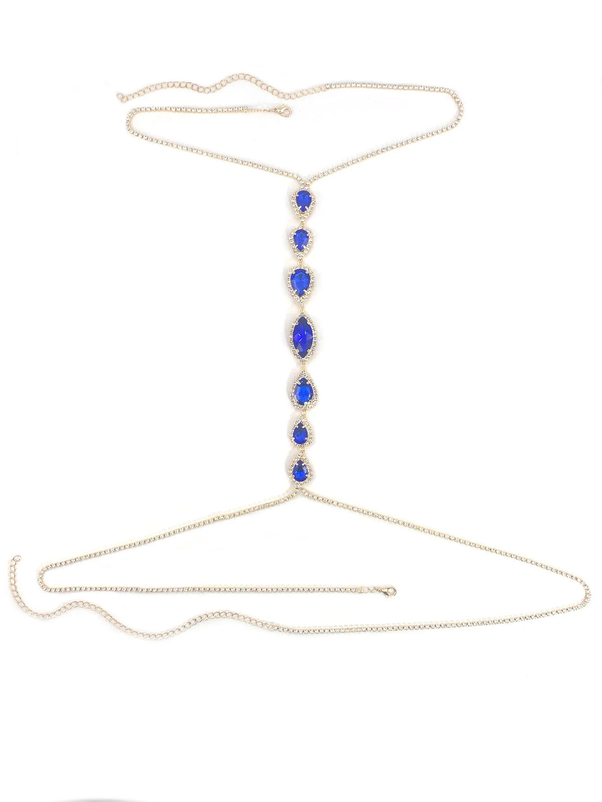 1pc Blue Droplet Fashion Body Chain Women's Chest Chain Summer Party