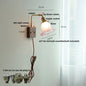 DecorBites™ Glass Pink LED Wall Lights Pull Chain Switch Rotatable Sconce Bedside Lamp