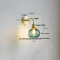 DecorBites™ Green Class Ball LED Wall Light Fixture, Copper Socket, Pull Chain Switch