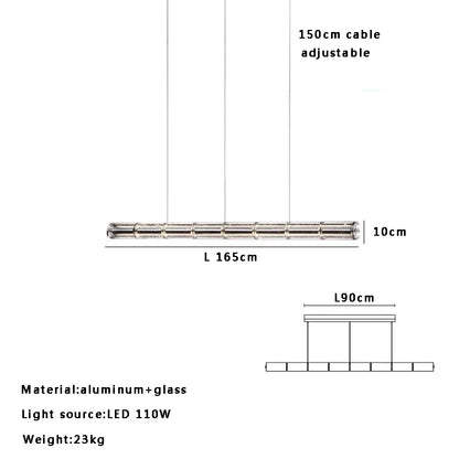DecorBites™ Glass LED Chandelier: Modern Italian Design for Dining Room, Kitchen Island, or Home Luxury